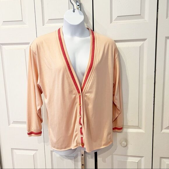 Vintage 80’s 90’s Lightweight Pink Cardigan Stefano World Wide - Picture 1 of 8